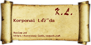 Korponai Léda névjegykártya